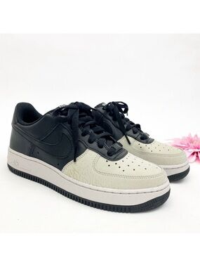 Nike Air Force 1 Lace Up Sneakers: Black/White/Grey/Metallic Gold Crackle